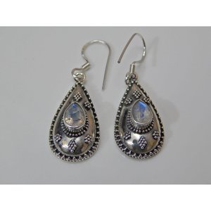 Pendientes de Plata de Ley 925 con piedra lunar facetada, piedra preciosa, amatista natural, regalo para niñas y mujeres - Product Image 1