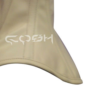 Corset victorien à col haut en cuir beige - Product Image 5