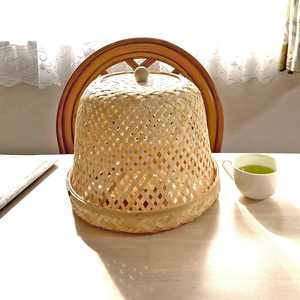 Vintage Winnowing Storage Basket for Meal Reusable Bamboo Food <b>Tent</b> <b>Cover</b> Dinning Accessories - Product Image 5