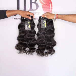 Vente en gros Paquet naturel de cheveux humains Temple indien bouclés Ondulés fermeture à dentelle ondulée faisceaux bouclés avec fermeture à dentelle HD - Product Image 1