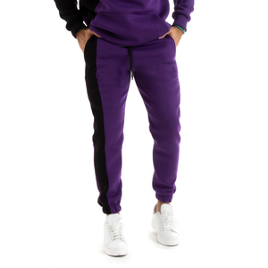 Printemps nouveau doux confortable respirant ensemble hommes sport fermeture éclair échauffement plaine 100% coton survêtement à capuche ensemble - Product Image 4