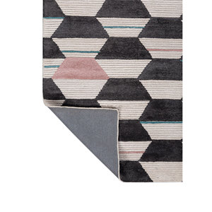 Alfombra Contour Ivory Geométrica de Lana y Viscosa Hecha a Mano para Sala de Estar, Dormitorio o Pasillo -TNQ-3243(RMR) - Product Image 5