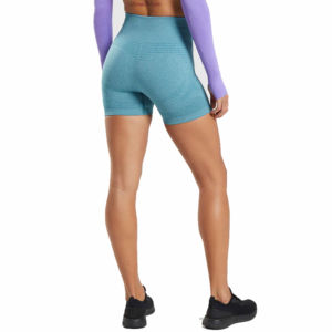 Pantalones cortos de motociclista para mujer, pantalones cortos transpirables de cintura alta para entrenamiento de sudor, pantalones cortos deportivos de Yoga sin costuras con bolsillos laterales - Product Image 4