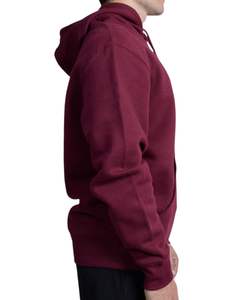 Sweat-shirt unisexe surdimensionné en molleton bordeaux, en coton teint uni, avec poche kangourou, idéal pour l'hiver - Product Image 4