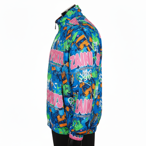 Veste coupe-vent en polyester de qualité supérieure 150 GSM Impression par sublimation multicolore vibrante avec logo personnalisé Veste coupe-vent pour homme - Product Image 5