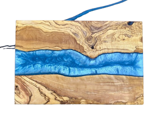 Grossiste de haute qualité unique bleu en bois de chêne résine époxy plateau de service cadeau Surf océan mer pendaison de crémaillère fabriqué au Vietnam - Product Image 5