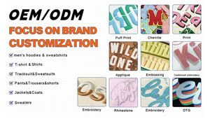 เสื้อฮู้ดคอตตอนของผู้ชายประดับลูกปัดพลอยเทียมปักลายบ็อกซี่ยอดนิยมออกแบบได้ตามต้องการ - Product Image 5