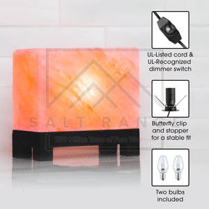 Lampe en sel de l'Himalaya 100% pur, forme de cube sculpté - Haute qualité, taille et logo personnalisables, décoration d'intérieur, meilleur prix - Product Image 6