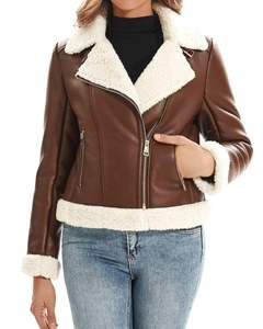 Chaqueta de Cuero para Mujer de Alta Demanda con Mangas Completas y Cremallera Frontal Impermeable, Disponible en Grandes Cantidades, Personalizable - Product Image 1