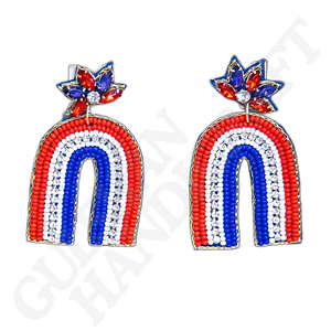 Pendientes Ligeros de Cuentas de Vidrio Bordadas con Flores Bohemias, Hechos a Mano, Multicolores, con Intrincado Trabajo Artesanal para Mujer - Product Image 5