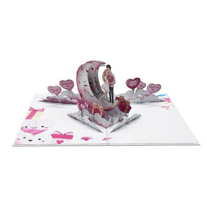 Best Seller Top Trending Handmade 3D Pop Card Custom Design Love Moon <b>Paper</b> Art Offset Printing - Product Image 3
