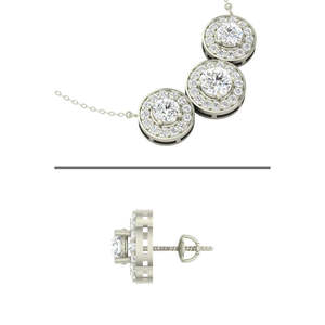NOVAMART Fine 925 Sterling Silver Rhodium Plated Poppy Pendant Earring Necklace Set Fashion Jewelry <b>Gifts</b> for Women <b>Girls</b> with C - Product Image 2