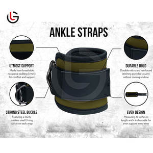 Venta en línea Correas de tobillo de neopreno ligeras Diseño personalizado Entrenamiento D-Ring Ajustable Pedido de OEM Bienvenido - Product Image 4