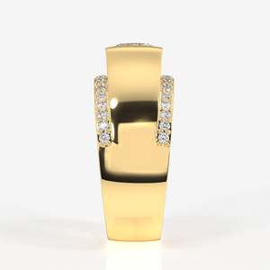 Men's 9k <b>Gold</b> <b>Ring</b> with Lab Grown Diamond Matt Collection - Product Image 4