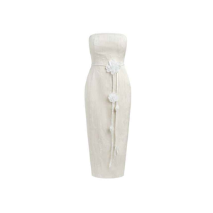 Vente en gros Collection rêveuse robe mi-longue en satin services ODM élégants pour la saison d'automne écologique antistatique antirides - Product Image 5