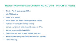 HG-AC de contrôleur automatique de gouverneur hydraulique avec écran tactile HMI pour une automatisation industrielle stable et efficace du fonctionnement du moteur - Product Image 2