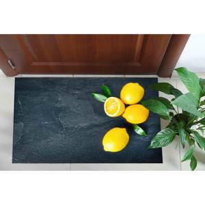 Tapis à motif citron, tapis tendance, tapis de cuisine, tapis modernes, tapis en chenille - Product Image 5