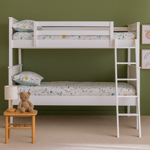 Dakota TACASA Eco-Friendly Solid <b>White</b> Rubber Wood <b>Bunk</b> <b>Bed</b> Modern Design Extendable Foldable Features Durable Comfortable VN - Product Image 1