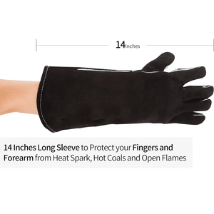 Guantes de seguridad de cuero de vaca alta Antideslizante Resistencia al calor impermeable Mayorista Guantes DE TRABAJO DE COCINA Reforzado Palma Pulgar - Product Image 5