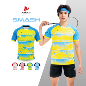 Prêt à expédier Bon prix Unisexe Haute qualité Séchage rapide Maillot de badminton sportif personnalisé T-shirt de sport pour adultes SMASH JP - Product Image 3