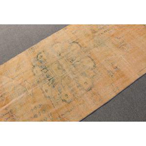 Vintage Turkish Rug 3.5x8.2 ft (108x251 cm), <b>Yellow</b> Floral Rug - Product Image 5