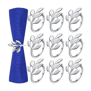 Conjunto de anéis de guardanapo, conjunto de anéis de metal para guardanapo de prata da amazon para casamentos, decoração de tecidos, anel de guardanapo, atacado de fábrica