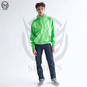 Sweat à capuche en molleton français lourd, imperméable, délavé et tie-dye, pour hommes, vente en gros - Product Image 2