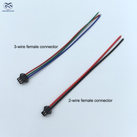 Konektor SM untuk Kabel Strip LED SMD 15mm Inti Tembaga 2/3-pin 12V Isolasi PVC Jaket Aluminium untuk Produk Elektronik