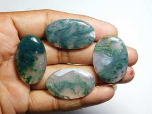 4pcs Moss Agate Cabochon Lot Natural Genuine Loose Gemstones 120Cts for Jewelry Making - Product Image 6