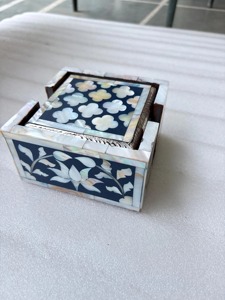 Mother of Pearl Luxury Inlay <b>Coaster</b> Set Mother of Pearl Natural Shine <b>Table</b> <b>Coaster</b> Mother of Pearl Handcrafted Decorative - Product Image 4
