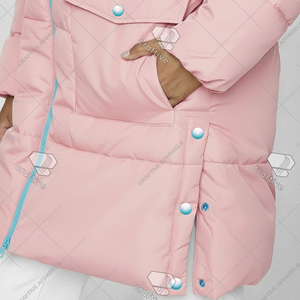 Manteau matelassé Gamma Phi Delta prêt à être expédié, de haute qualité, long, rembourré, en duvet, pour femmes, isolé et thermique - Product Image 2