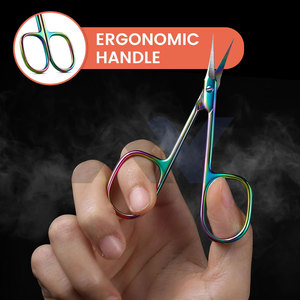Meilleure vente ciseaux à cuticules incurvés arc-en-ciel ciseaux de manucure de précision pour le soin des ongles et des cuticules marque personnalisée - Product Image 6