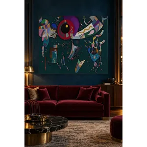 Cercle de Kandinsky sur fond vert foncé, impression sur toile - Product Image 2
