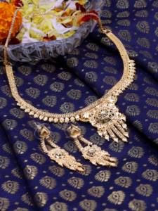 เครื่องประดับตามเทศกาลแบบดั้งเดิมเครื่องประดับทองเหลืองเทียมพร้อมมุกสร้อยคอแฟชั่นเครื่องประดับสำหรับส่งออก - Product Image 2