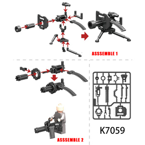Giocattoli Militari della Seconda Guerra Mondiale: Mitragliatrice e Armi, Soldatini, Accessori per Armi da Fuoco, Set di Costruzioni in Miniatura dell'Esercito - Product Image 2