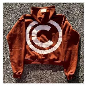 Custom Logo Streetwear Oversized Acid Washed Heavyweight Zip up Hoodie Distressed Letter <b>Patch</b> Work Embroidery Zip up Hoodies - Product Image 6