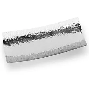 Bandeja de Metal con acabado plateado de diseño martillado Premium, Ideal para una elegante decoración del hogar, cocina, mesa de comedor, elementos esenciales - Product Image 6