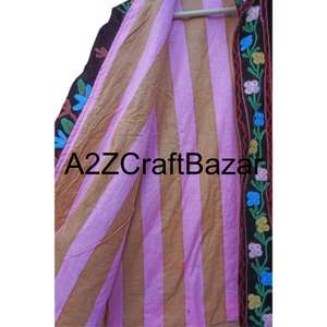 Blouson bomber vintage brodé à la main avec motif floral, en coton tricoté, réversible, écologique, respirant et à séchage rapide - Product Image 5