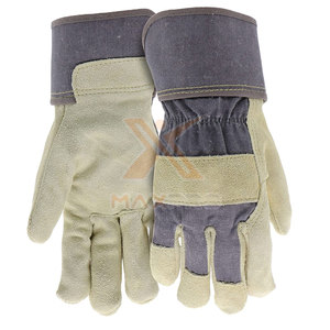 Wholesale Leather Anti-Slip Fire Proof Waterproof Breathable Comfortable Protective Working <b>Gloves</b> with Safety Cuff - Product Image 1