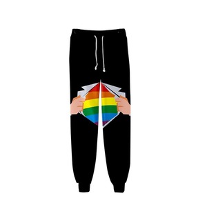 Pantalons de survêtement imprimés légers à taille élastique arc-en-ciel pour hommes et femmes, style hip-hop - Product Image 3