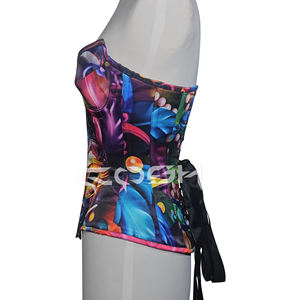 Corsé con estampado de máscara de Mardi Gras |   Top para Fiestas de Carnaval - Product Image 5