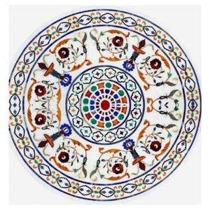 Table basse de salon en marbre traditionnel indien HG R31437, surface brillante, durable - Product Image 1