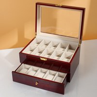 Montre boîte organisateur pour hommes 20 fentes boîte en bois laqué de haute qualité machines Quartz femmes montre exposition Double couche stockage