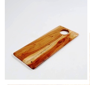 Bois d'acacia moderne 14 pouces x 12 pouces planche à découper de service personnalisé en gros blanc et brun blocs à découper - Product Image 2