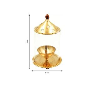 Nuevo DISEÑO DE LLEGADA Diwali Diya decorativo indio hecho de latón y vidrio akhand Diya para decoración del hogar producto hecho por India - Product Image 6