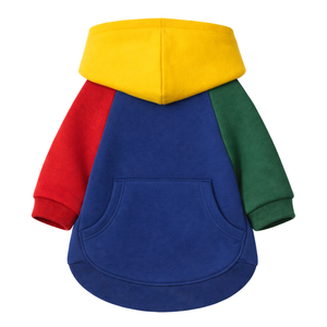 Sudadera con capucha para perro de colores primarios, de forro polar suave, cálida y cómoda, para invierno, para perros pequeños y medianos, para interiores. - Product Image 5