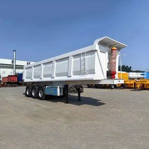 China Factory 3 4 Axles 45 Tons 60 Tons 80 Tons Customization Service Air Suspension Steel Plate Axles Dump Semi Trailer