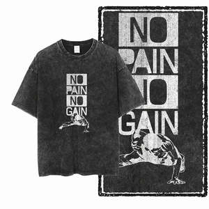 เสื้อยืด "No Pain No Gain" สำหรับยิมนาสติก ทำจากผ้าฝ้าย - Product Image 1