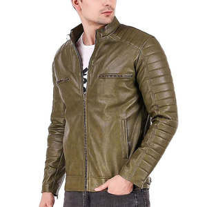 Blouson en cuir premium tendance pour homme, respirant et personnalisable, vêtement d'extérieur hivernal pour le marché mondial - Product Image 2