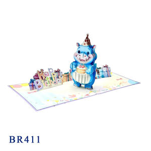 Best Seller Customized Hippo Christmas Pop up Card <b>Handmade</b> <b>Paper</b> Flower Art <b>Paper</b> Love and Letters Style - Product Image 3